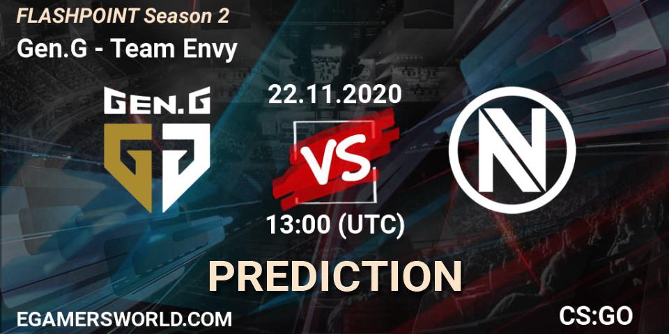 Gen.G vs Team Envy: Match Prediction. 22.11.20, CS2 (CS:GO), Flashpoint Season 2