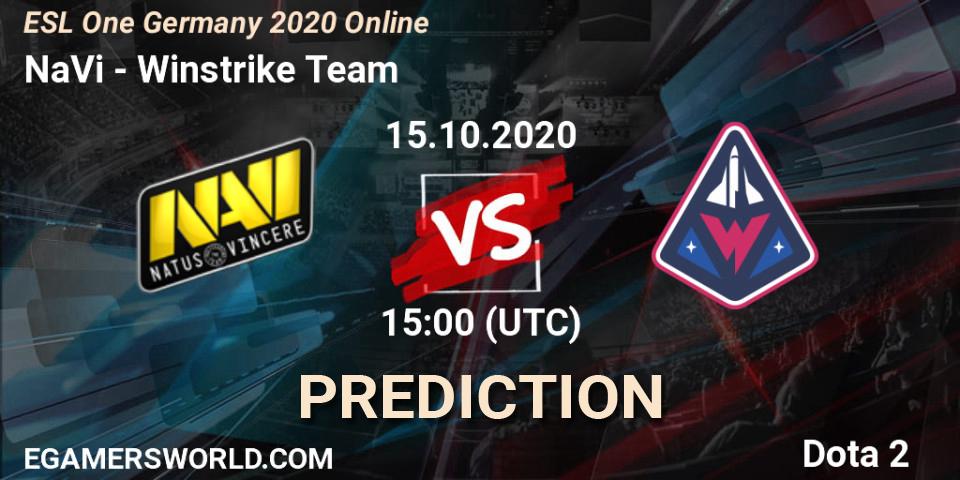 NaVi vs Winstrike Team: Match Prediction. 15.10.20, Dota 2, ESL One Germany 2020 Online