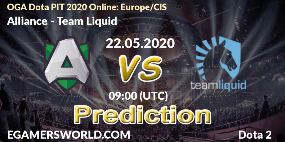 Alliance vs Team Liquid: Match Prediction. 22.05.2020 at 09:06, Dota 2, OGA Dota PIT 2020 Online: Europe/CIS