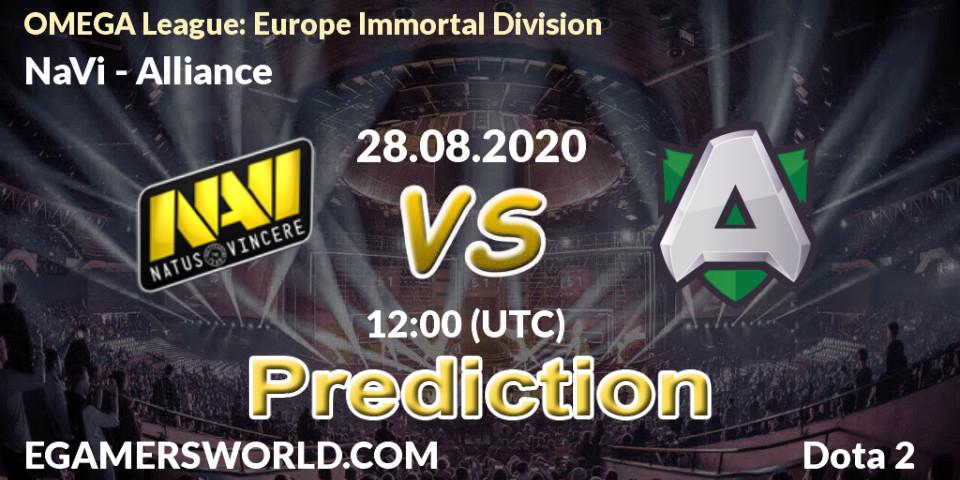NaVi vs Alliance: Match Prediction. 28.08.2020 at 12:08, Dota 2, OMEGA League: Europe Immortal Division