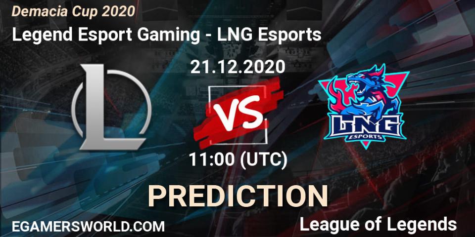 Legend Esport Gaming vs LNG Esports: Match Prediction. 21.12.2020 at 11:00, LoL, Demacia Cup 2020
