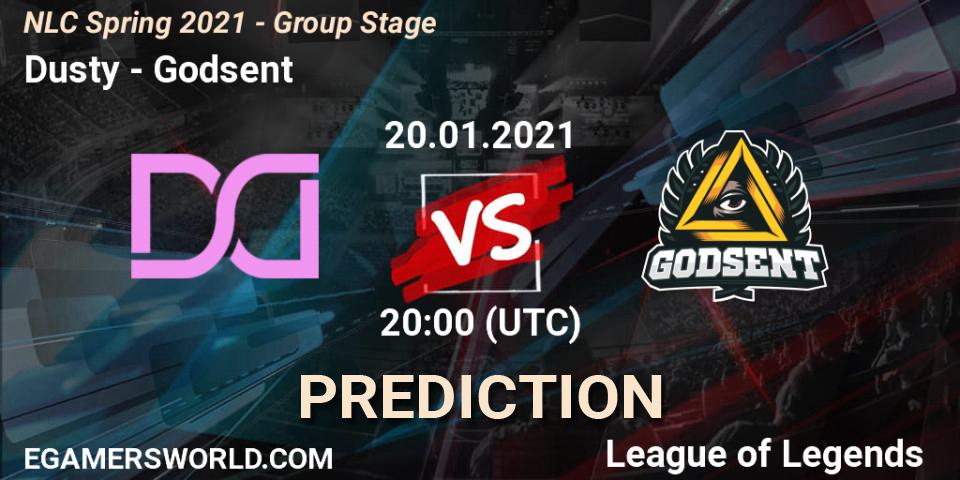 Dusty vs Godsent: Match Prediction. 20.01.2021 at 20:00, LoL, NLC Spring 2021 - Group Stage