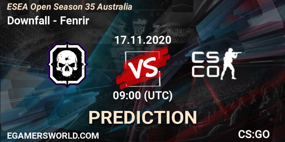 Downfall vs Fenrir: Match Prediction. 17.11.2020 at 09:00, Counter-Strike (CS2), ESEA Open Season 35 Australia