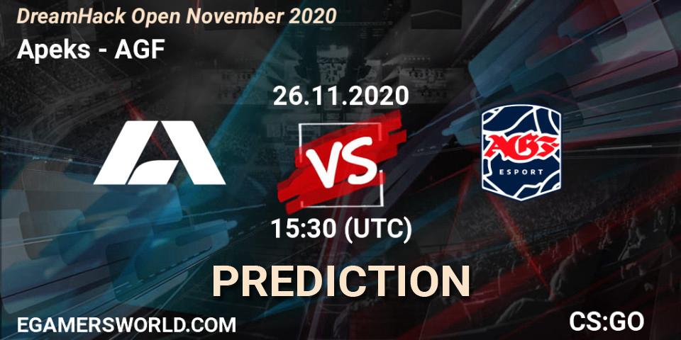 Apeks vs AGF: Match Prediction. 26.11.20, CS2 (CS:GO), DreamHack Open November 2020