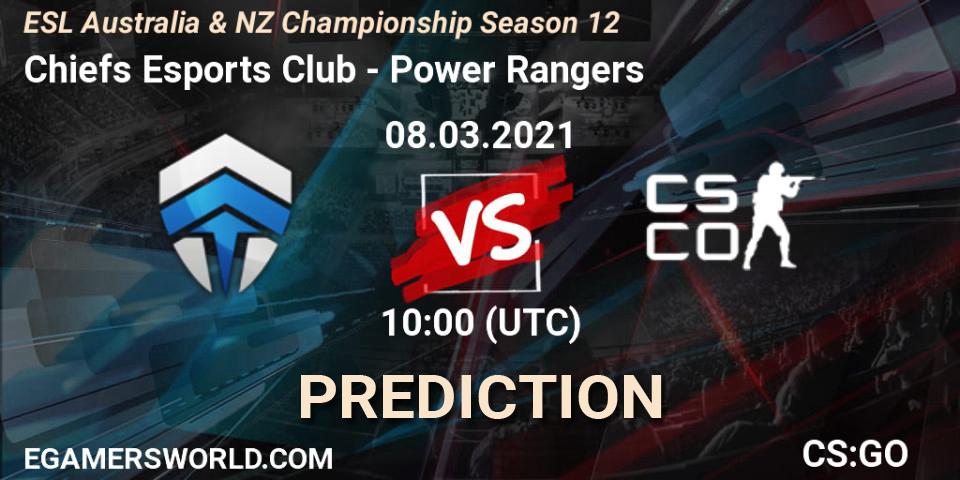 Chiefs Esports Club vs Power Rangers: Match Prediction. 08.03.2021 at 10:10, Counter-Strike (CS2), ESL Australia & NZ Championship Season 12