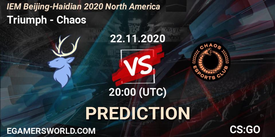 Triumph vs Chaos: Match Prediction. 22.11.2020 at 21:00, Counter-Strike (CS2), IEM Beijing-Haidian 2020 North America