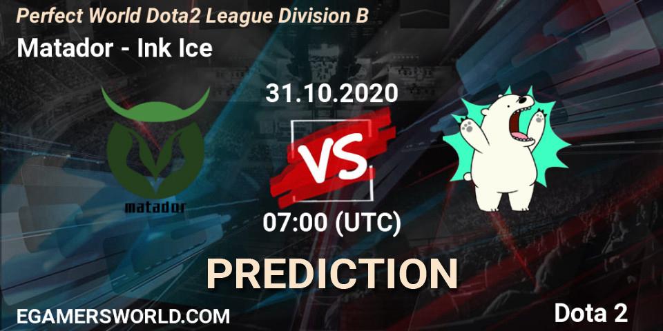 Matador vs Ink Ice: Match Prediction. 31.10.2020 at 07:05, Dota 2, Perfect World Dota2 League Division B