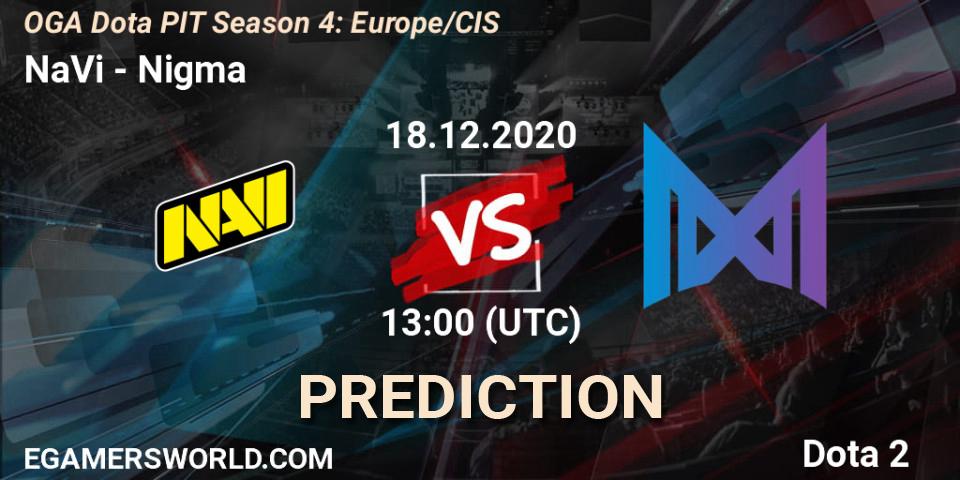 NaVi vs Nigma: Match Prediction. 18.12.2020 at 13:00, Dota 2, OGA Dota PIT Season 4: Europe/CIS