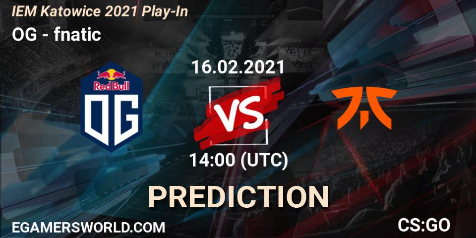 OG vs fnatic: Match Prediction. 16.02.2021 at 14:00, Counter-Strike (CS2), IEM Katowice 2021 Play-In