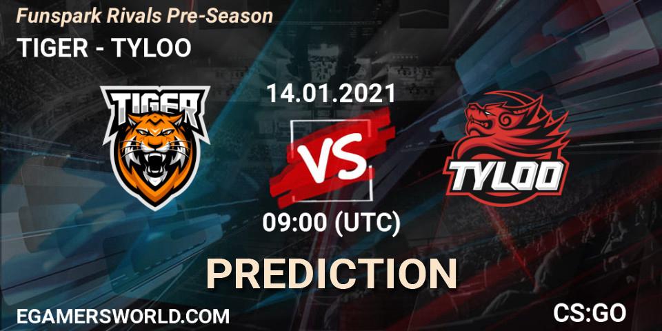 TIGER vs TYLOO: Match Prediction. 14.01.2021 at 09:00, Counter-Strike (CS2), Funspark Rivals Pre-Season