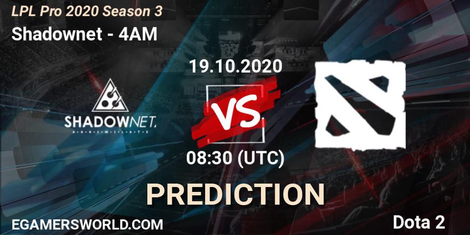Shadownet vs 4AM: Match Prediction. 19.10.2020 at 07:41, Dota 2, LPL Pro 2020 Season 3