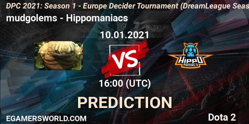 mudgolems vs Hippomaniacs: Match Prediction. 10.01.2021 at 16:00, Dota 2, DPC 2021: Season 1 - Europe Decider Tournament (DreamLeague Season 14)