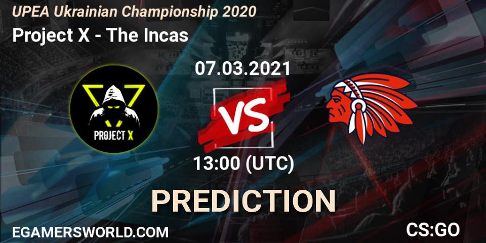 Project X vs The Incas: Match Prediction. 07.03.2021 at 13:45, Counter-Strike (CS2), UPEA Ukrainian Championship 2020