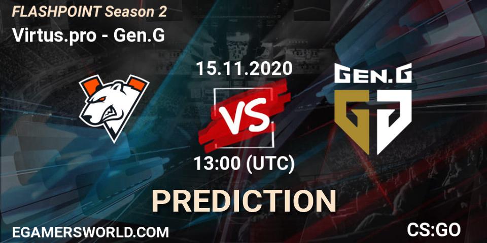 Virtus.pro vs Gen.G: Match Prediction. 15.11.2020 at 13:00, Counter-Strike (CS2), Flashpoint Season 2