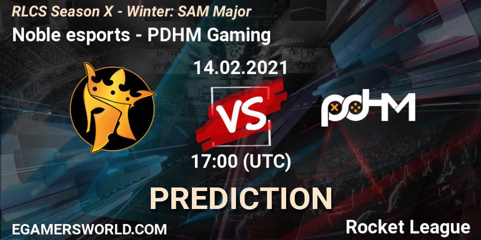 Noble esports vs PDHM Gaming: Match Prediction. 14.02.2021 at 17:00, Rocket League, RLCS Season X - Winter: SAM Major