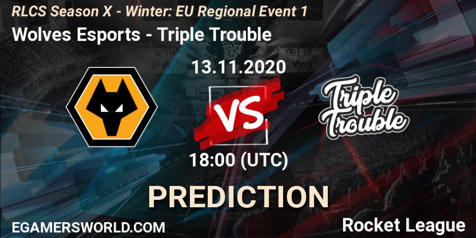 Wolves Esports vs Triple Trouble: Match Prediction. 13.11.2020 at 18:00, Rocket League, RLCS Season X - Winter: EU Regional Event 1