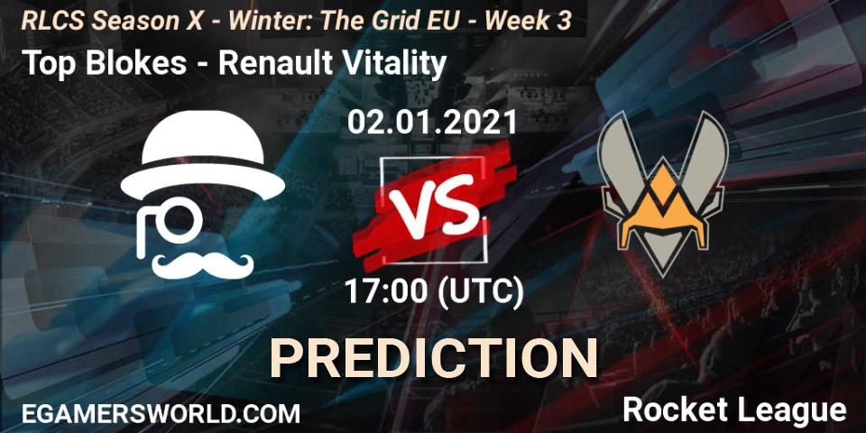 Top Blokes vs Renault Vitality: Match Prediction. 02.01.2021 at 17:00, Rocket League, RLCS Season X - Winter: The Grid EU - Week 3
