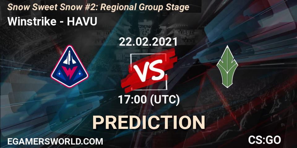 Winstrike vs HAVU: Match Prediction. 22.02.2021 at 17:00, Counter-Strike (CS2), Snow Sweet Snow #2: Regional Group Stage