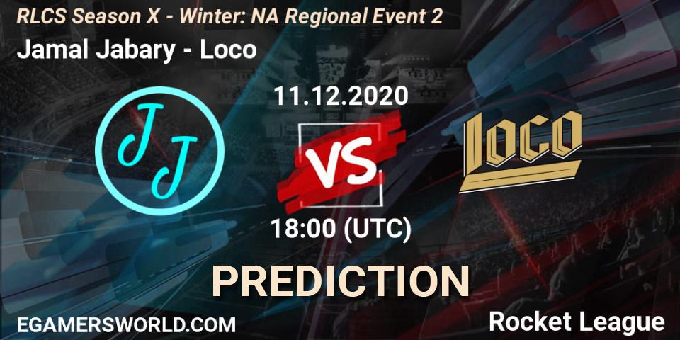 Jamal Jabary vs Loco: Match Prediction. 11.12.2020 at 18:00, Rocket League, RLCS Season X - Winter: NA Regional Event 2