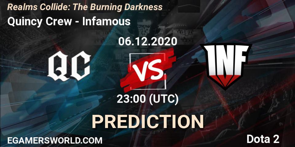 Quincy Crew vs Infamous: Match Prediction. 06.12.2020 at 23:02, Dota 2, Realms Collide: The Burning Darkness