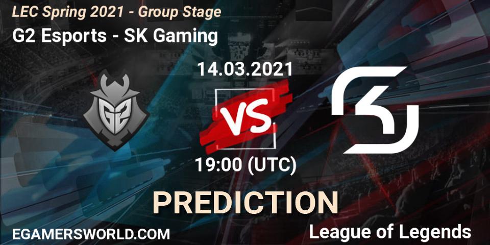 G2 Esports vs SK Gaming: Match Prediction. 14.03.2021 at 19:15, LoL, LEC Spring 2021 - Group Stage