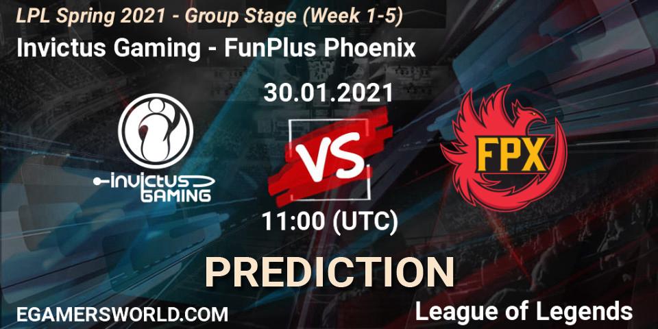 Invictus Gaming vs FunPlus Phoenix: Match Prediction. 30.01.21, LoL, LPL Spring 2021 - Group Stage (Week 1-5)