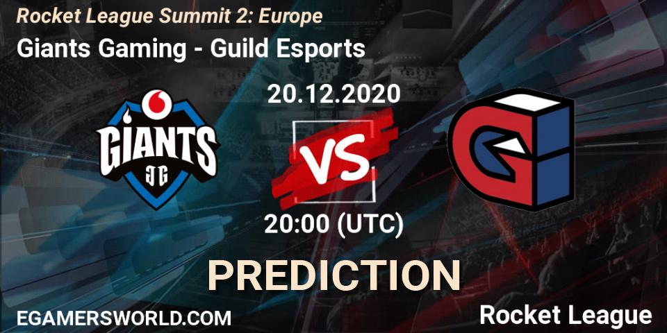 Giants Gaming vs Guild Esports: Match Prediction. 20.12.2020 at 20:00, Rocket League, Rocket League Summit 2: Europe