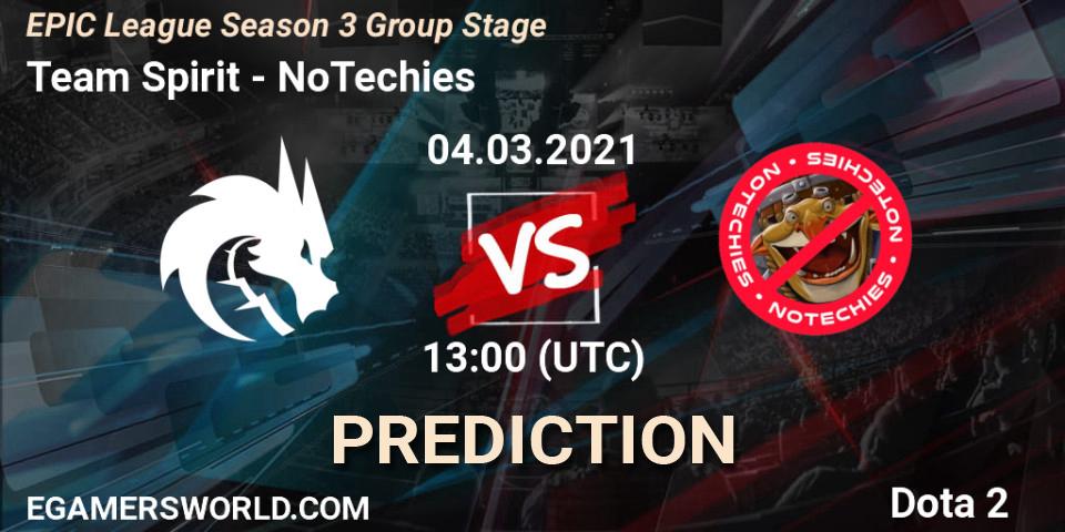 Team Spirit vs Dota Team: Match Prediction. 04.03.2021 at 13:01, Dota 2, EPIC League Season 3 Group Stage
