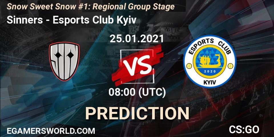 Sinners vs Esports Club Kyiv: Match Prediction. 25.01.2021 at 08:00, Counter-Strike (CS2), Snow Sweet Snow #1: Regional Group Stage