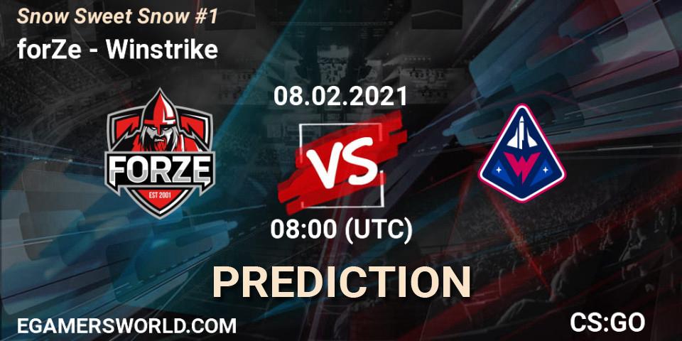 forZe vs Winstrike: Match Prediction. 08.02.2021 at 08:00, Counter-Strike (CS2), Snow Sweet Snow #1
