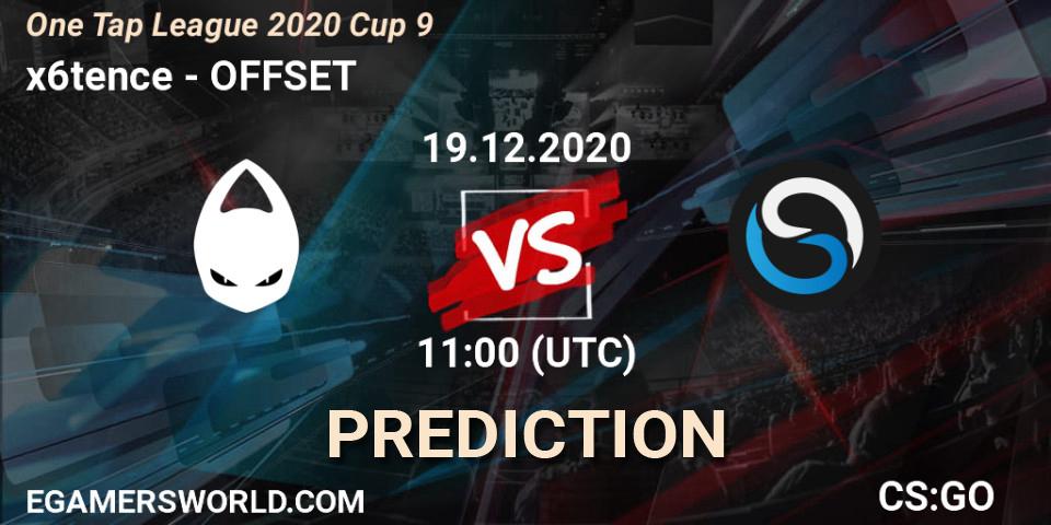 x6tence vs OFFSET: Match Prediction. 19.12.2020 at 11:00, Counter-Strike (CS2), One Tap League 2020 Cup 9