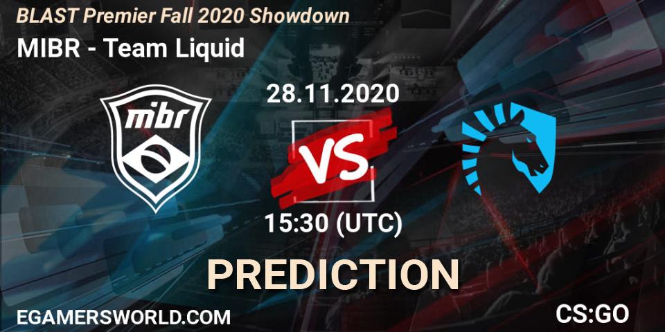 MIBR vs Team Liquid: Match Prediction. 28.11.20, CS2 (CS:GO), BLAST Premier Fall 2020 Showdown