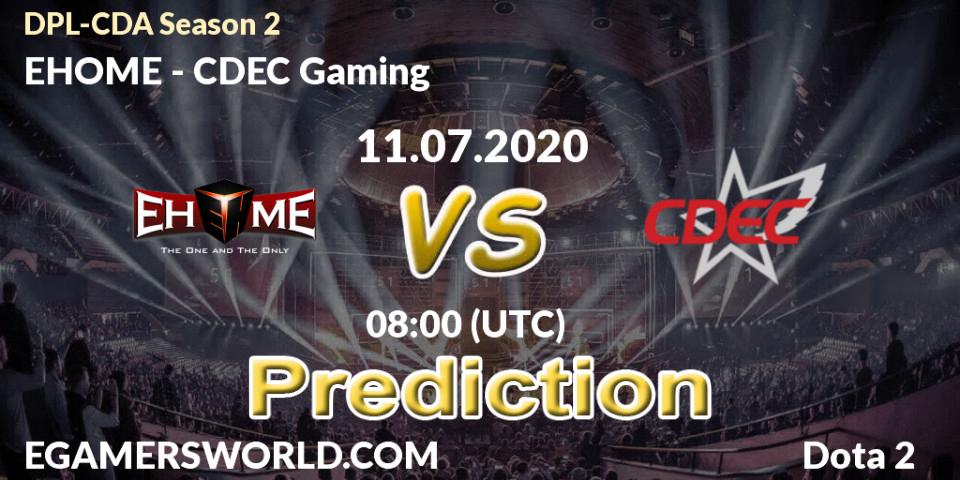 EHOME vs CDEC Gaming: Match Prediction. 11.07.2020 at 08:02, Dota 2, DPL-CDA Professional League Season 2