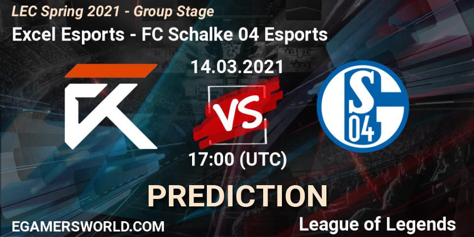 Excel Esports vs FC Schalke 04 Esports: Match Prediction. 14.03.2021 at 17:00, LoL, LEC Spring 2021 - Group Stage