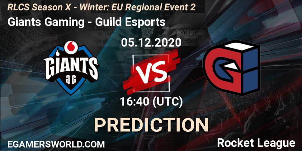 Giants Gaming vs Guild Esports: Match Prediction. 05.12.2020 at 16:40, Rocket League, RLCS Season X - Winter: EU Regional Event 2