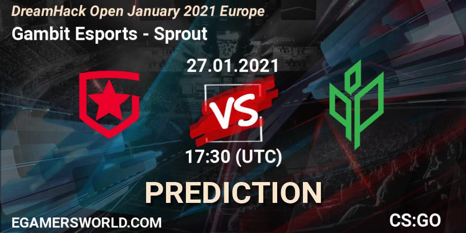 Gambit Esports vs Sprout: Match Prediction. 27.01.21, CS2 (CS:GO), DreamHack Open January 2021 Europe