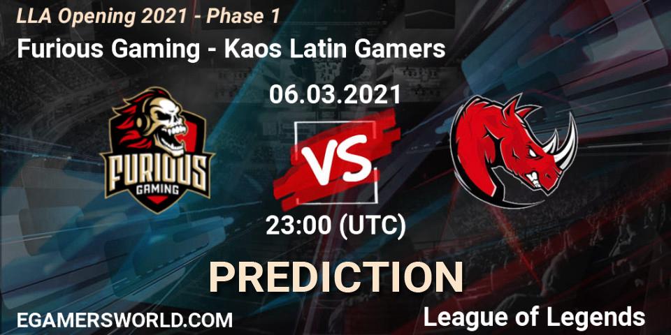 Furious Gaming vs Kaos Latin Gamers: Match Prediction. 06.03.2021 at 23:00, LoL, LLA Opening 2021 - Phase 1