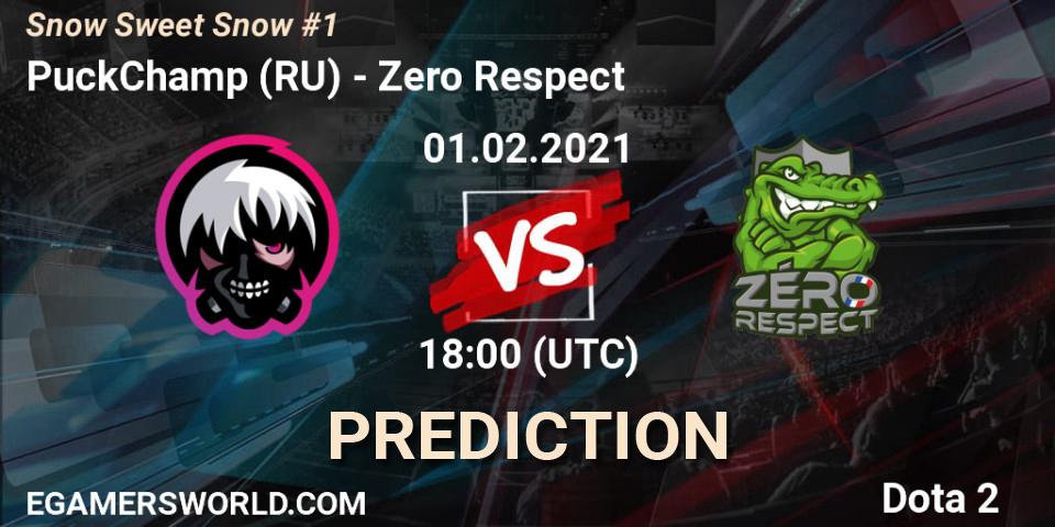 PuckChamp (RU) vs Zero Respect: Match Prediction. 01.02.2021 at 17:58, Dota 2, Snow Sweet Snow #1