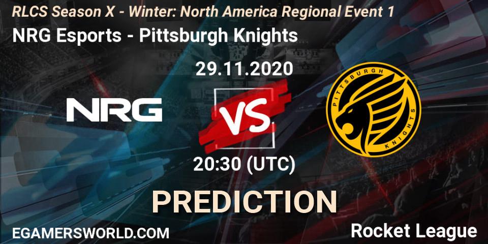 NRG Esports vs Pittsburgh Knights: Match Prediction. 29.11.2020 at 20:30, Rocket League, RLCS Season X - Winter: North America Regional Event 1