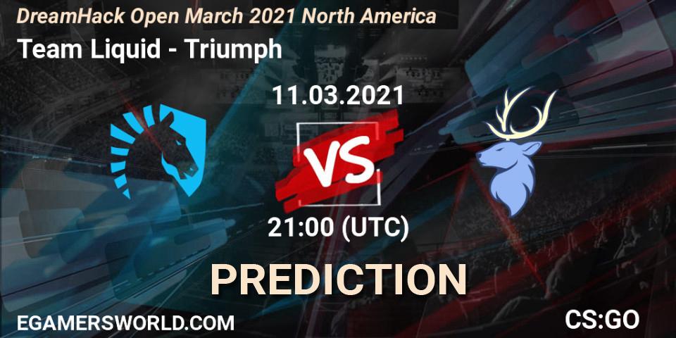 Team Liquid vs Triumph: Match Prediction. 11.03.2021 at 21:00, Counter-Strike (CS2), DreamHack Open March 2021 North America