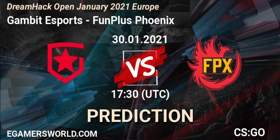 Gambit Esports vs FunPlus Phoenix: Match Prediction. 30.01.21, CS2 (CS:GO), DreamHack Open January 2021 Europe