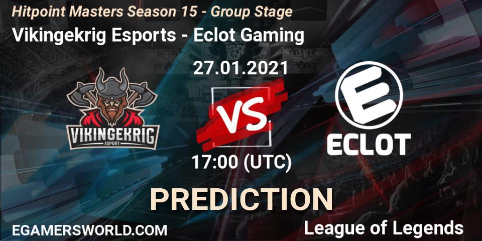 Vikingekrig Esports vs Eclot Gaming: Match Prediction. 27.01.2021 at 17:00, LoL, Hitpoint Masters Season 15 - Group Stage