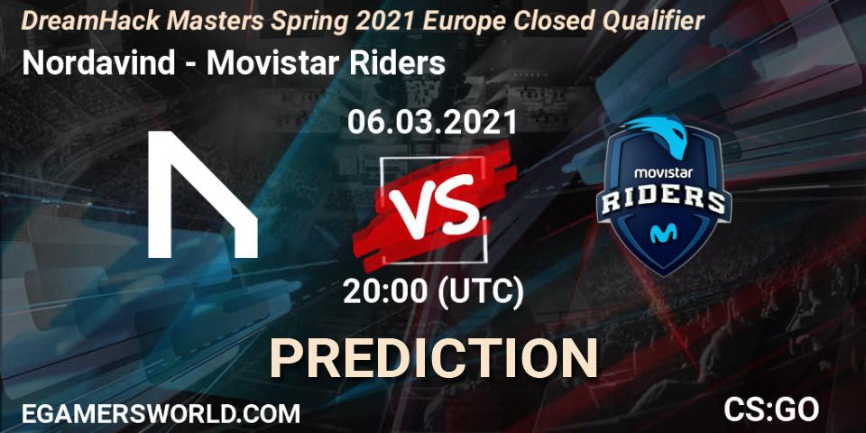Nordavind vs Movistar Riders: Match Prediction. 06.03.2021 at 20:15, Counter-Strike (CS2), DreamHack Masters Spring 2021 Europe Closed Qualifier