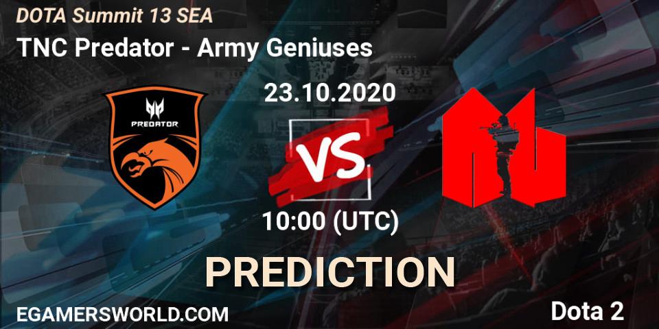TNC Predator vs Army Geniuses: Match Prediction. 23.10.2020 at 06:20, Dota 2, DOTA Summit 13: SEA
