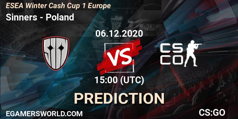 Sinners vs Poland: Match Prediction. 06.12.2020 at 15:00, Counter-Strike (CS2), ESEA Winter Cash Cup 1 Europe