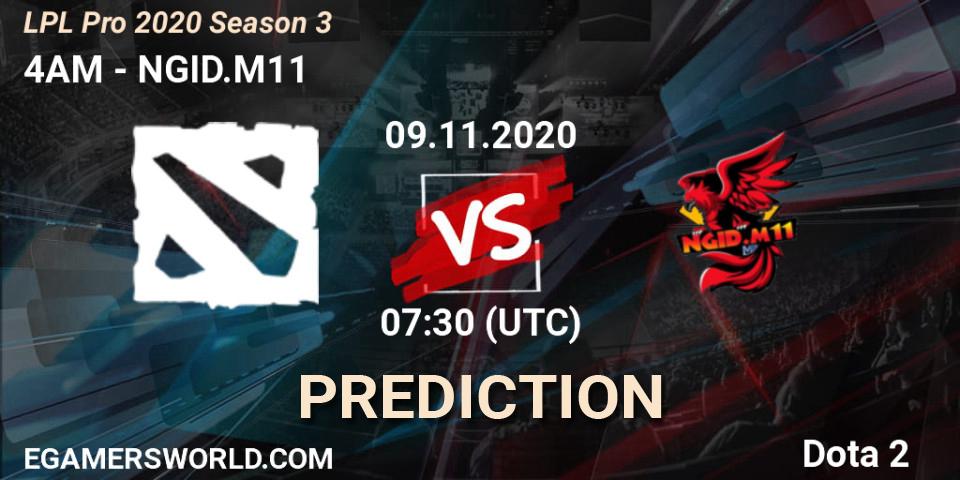 4AM vs NGID.M11: Match Prediction. 09.11.2020 at 07:35, Dota 2, LPL Pro 2020 Season 3