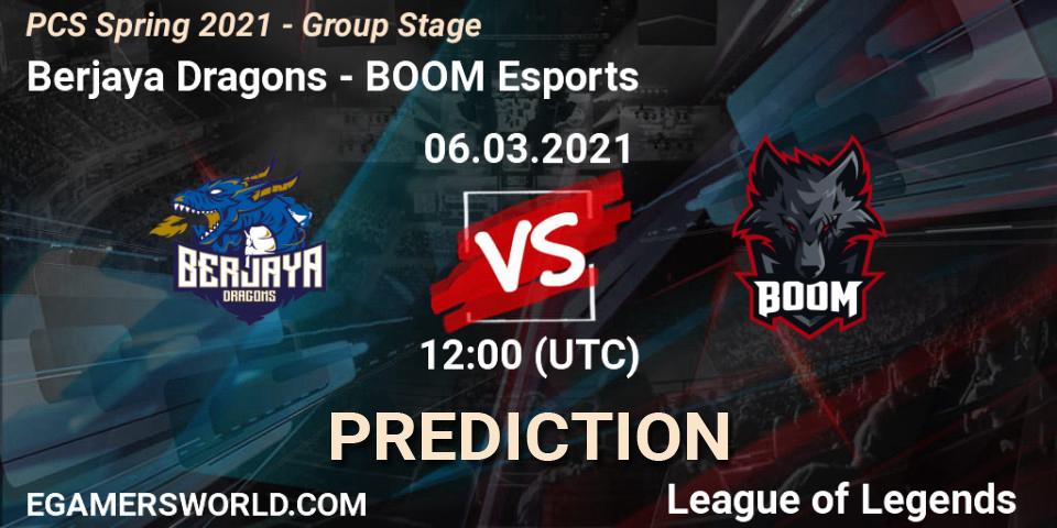 Berjaya Dragons vs BOOM Esports: Match Prediction. 06.03.2021 at 12:00, LoL, PCS Spring 2021 - Group Stage