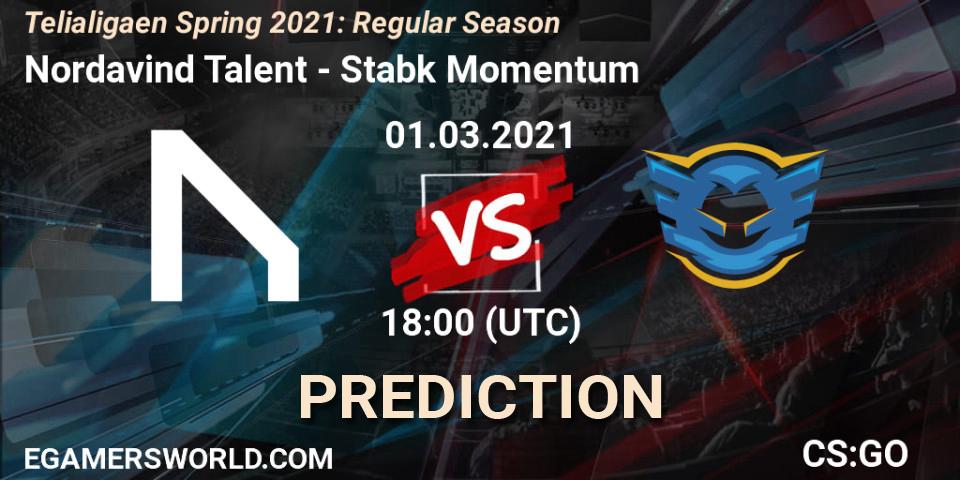 Nordavind Talent vs Stabæk Momentum: Match Prediction. 01.03.2021 at 18:00, Counter-Strike (CS2), Telialigaen Spring 2021: Regular Season