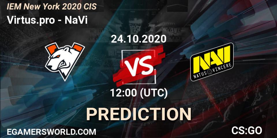 Virtus.pro vs NaVi: Match Prediction. 24.10.2020 at 12:00, Counter-Strike (CS2), IEM New York 2020 CIS