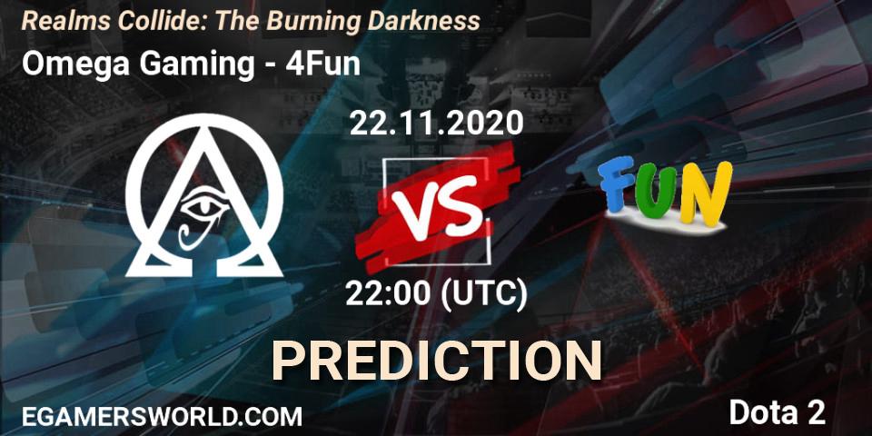 Omega Gaming vs 4Fun: Match Prediction. 22.11.2020 at 22:21, Dota 2, Realms Collide: The Burning Darkness